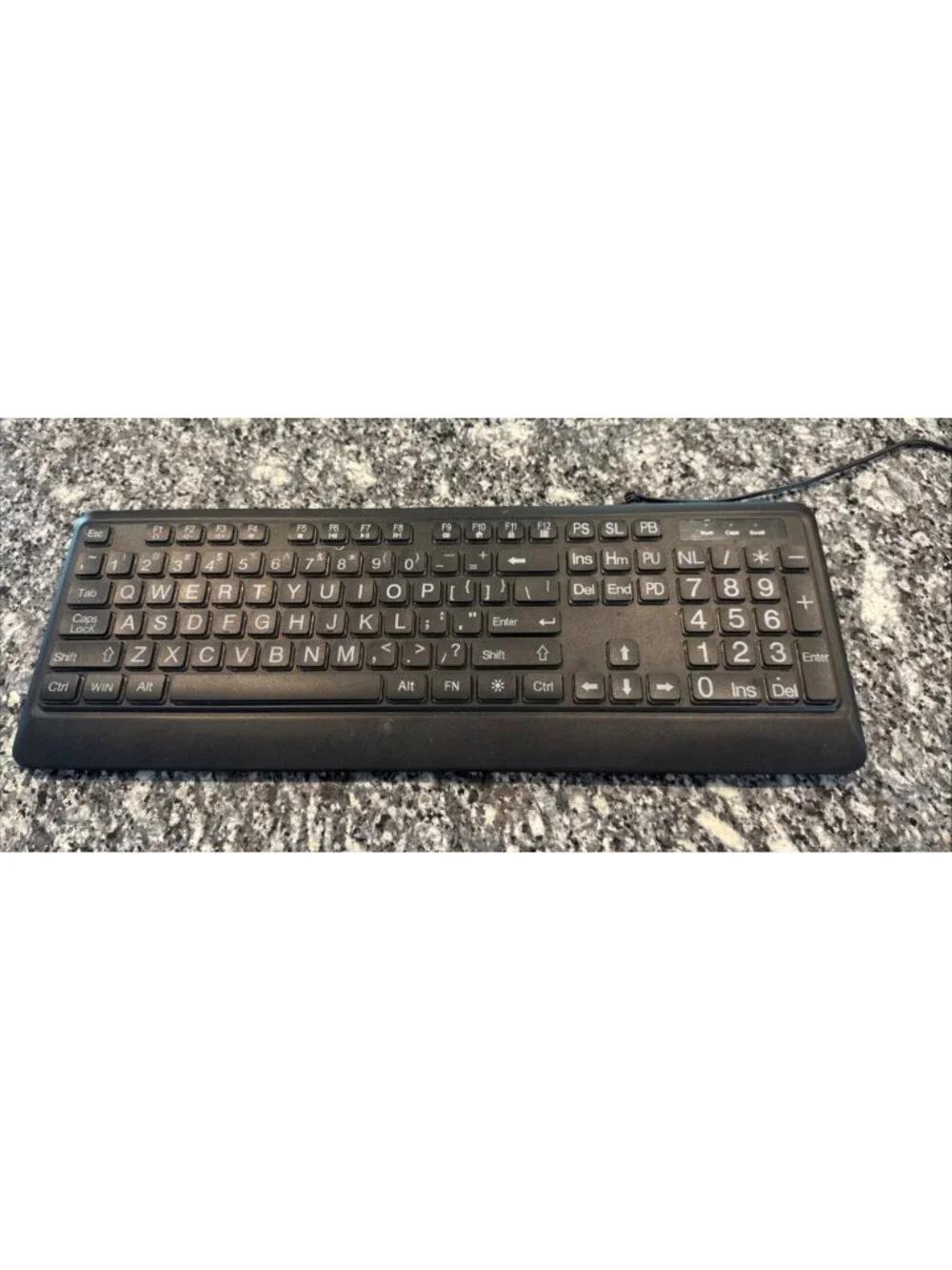 Wired Backlit 104-Key Keyboard With Numeric Keypad USB Connection Black